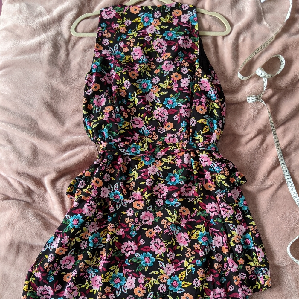 Asymmetrical layered floral dress